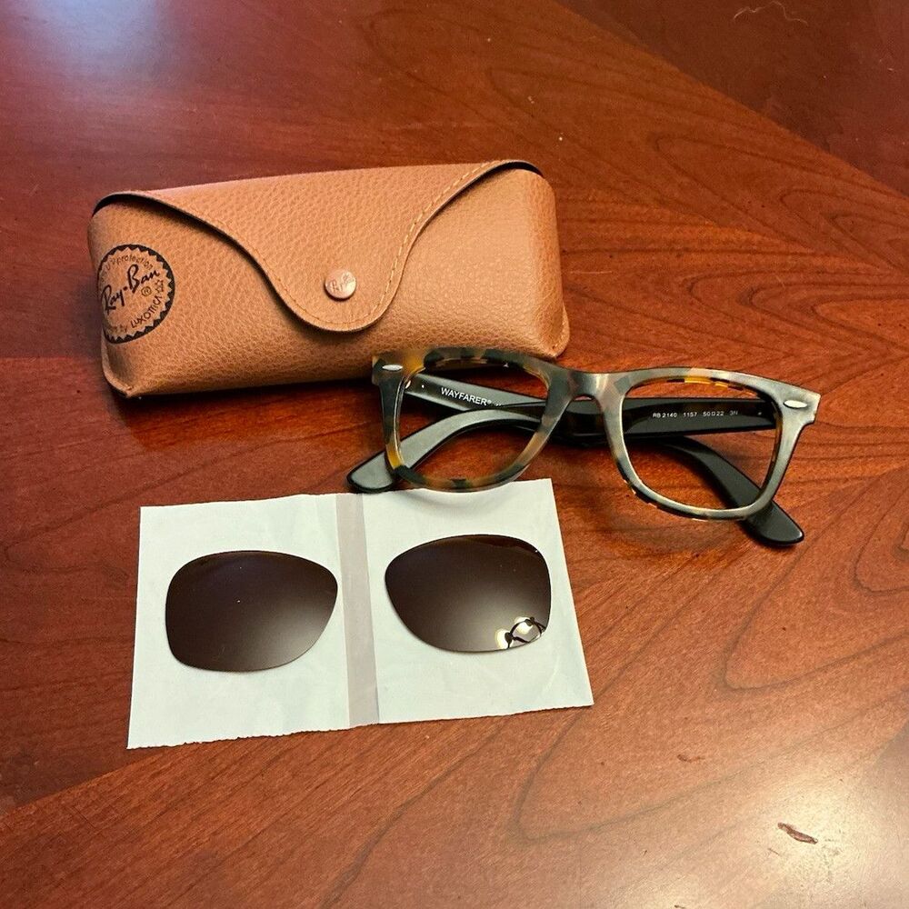 Ray-Ban Original Wayfarer RB2140 1157 50-22 Tortoise Frame + Lenses & Case DIY37